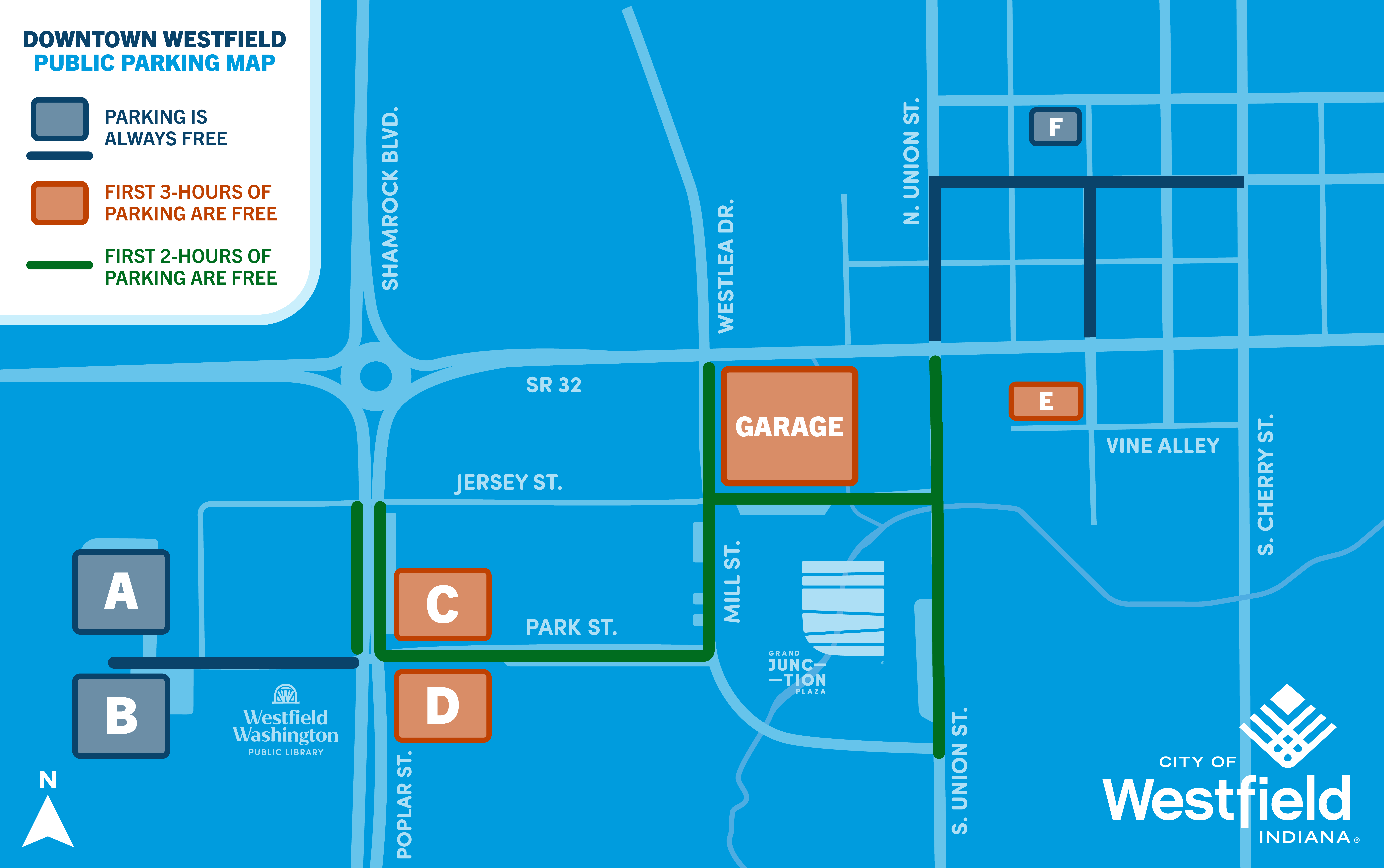 Downtown Westfield Parking Map