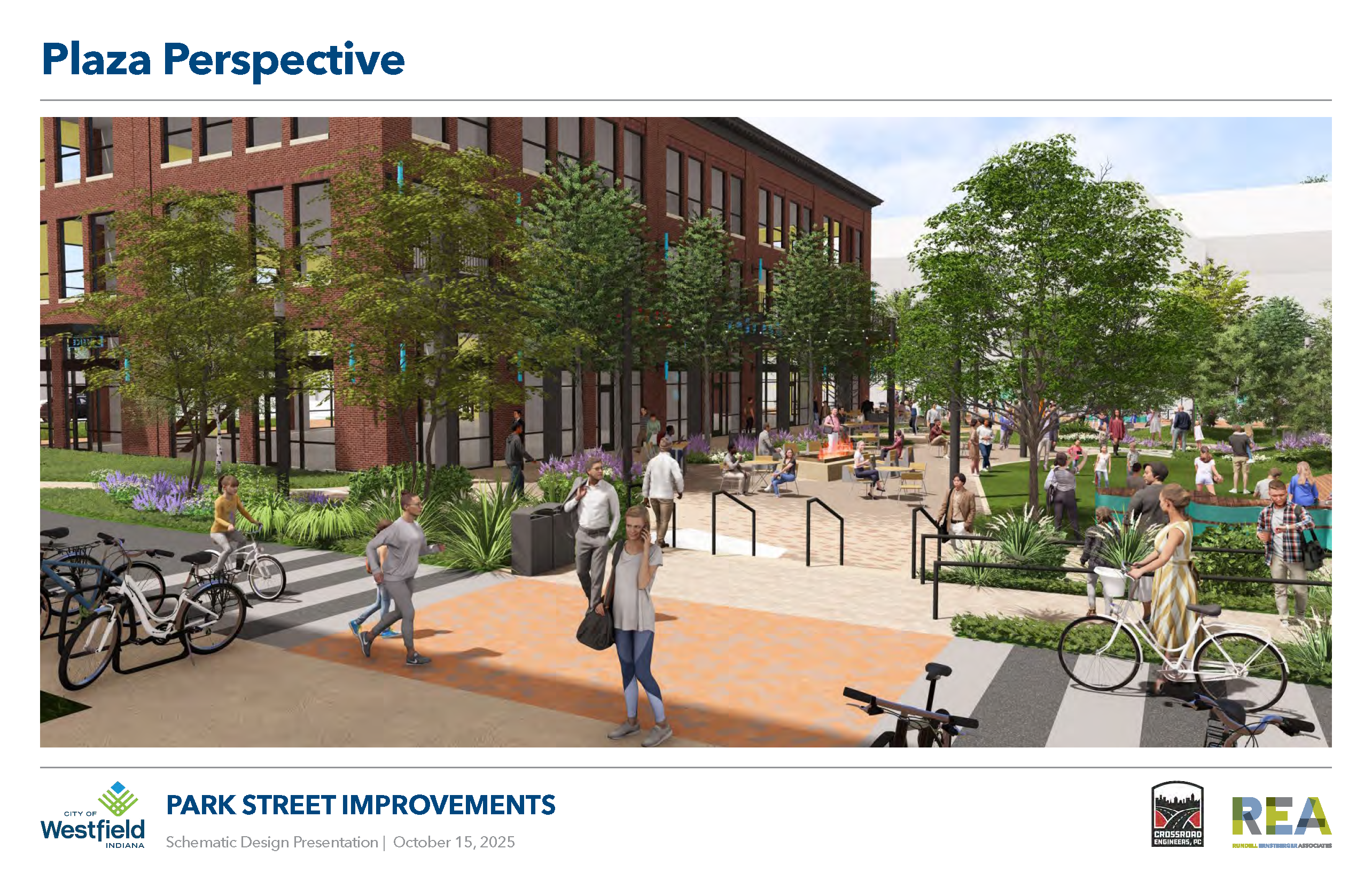 Park Street Improvements plaza perspective looking north